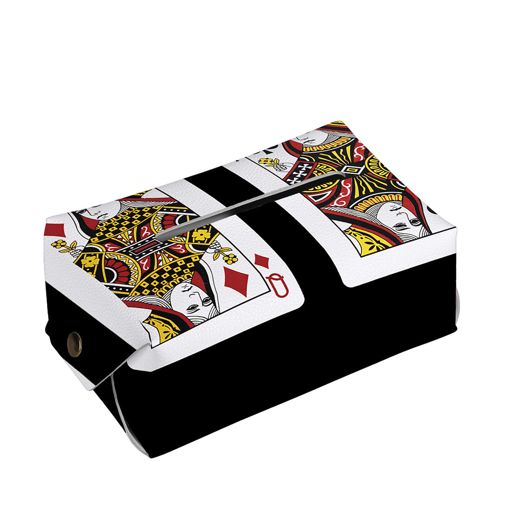 Four Queens Playing Cards Print Rectangle Tissue Box Cover