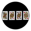 Four Queens Playing Cards Print Round Floor Mat