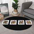 Four Queens Playing Cards Print Round Rug