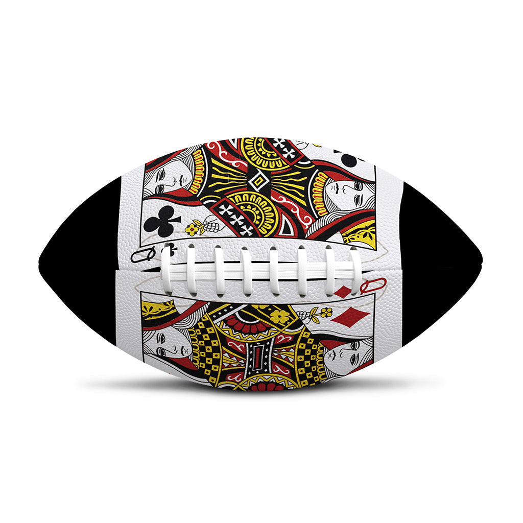 Four Queens Playing Cards Print Rugby Ball