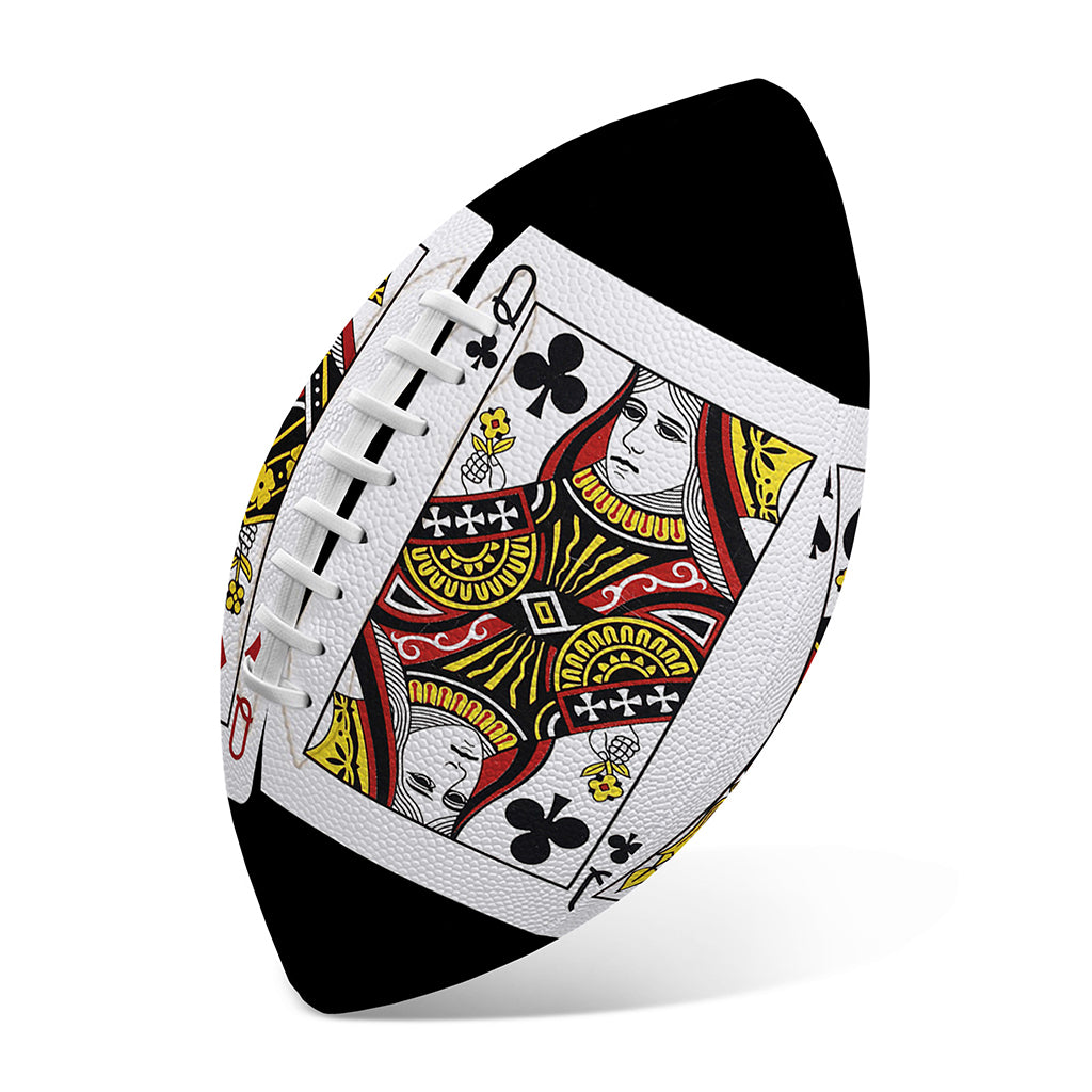 Four Queens Playing Cards Print Rugby Ball