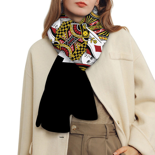 Four Queens Playing Cards Print Scarf