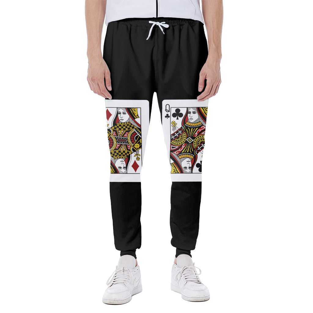 Four Queens Playing Cards Print Scuba Joggers