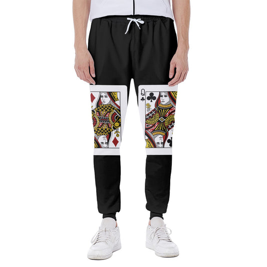 Four Queens Playing Cards Print Scuba Joggers