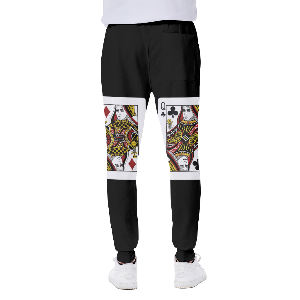 Four Queens Playing Cards Print Scuba Joggers