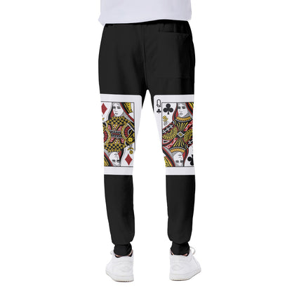 Four Queens Playing Cards Print Scuba Joggers