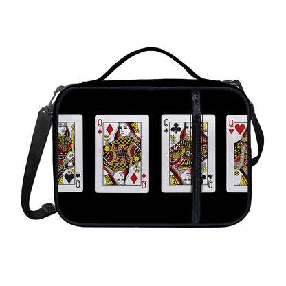 Four Queens Playing Cards Print Shoulder Strap Bible Bag