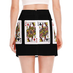 Four Queens Playing Cards Print Side Slit Mini Skirt