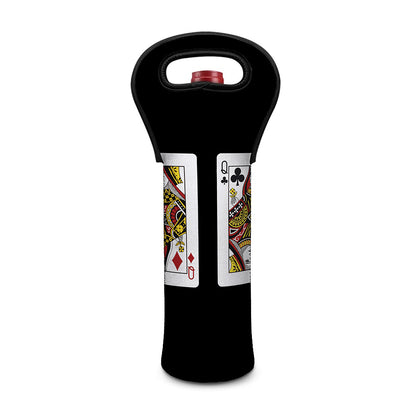 Four Queens Playing Cards Print Single Neoprene Wine Tote