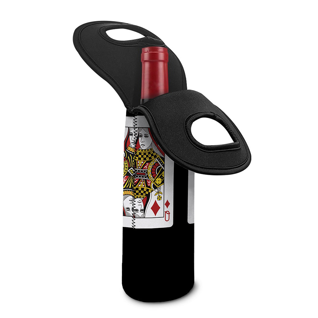 Four Queens Playing Cards Print Single Neoprene Wine Tote