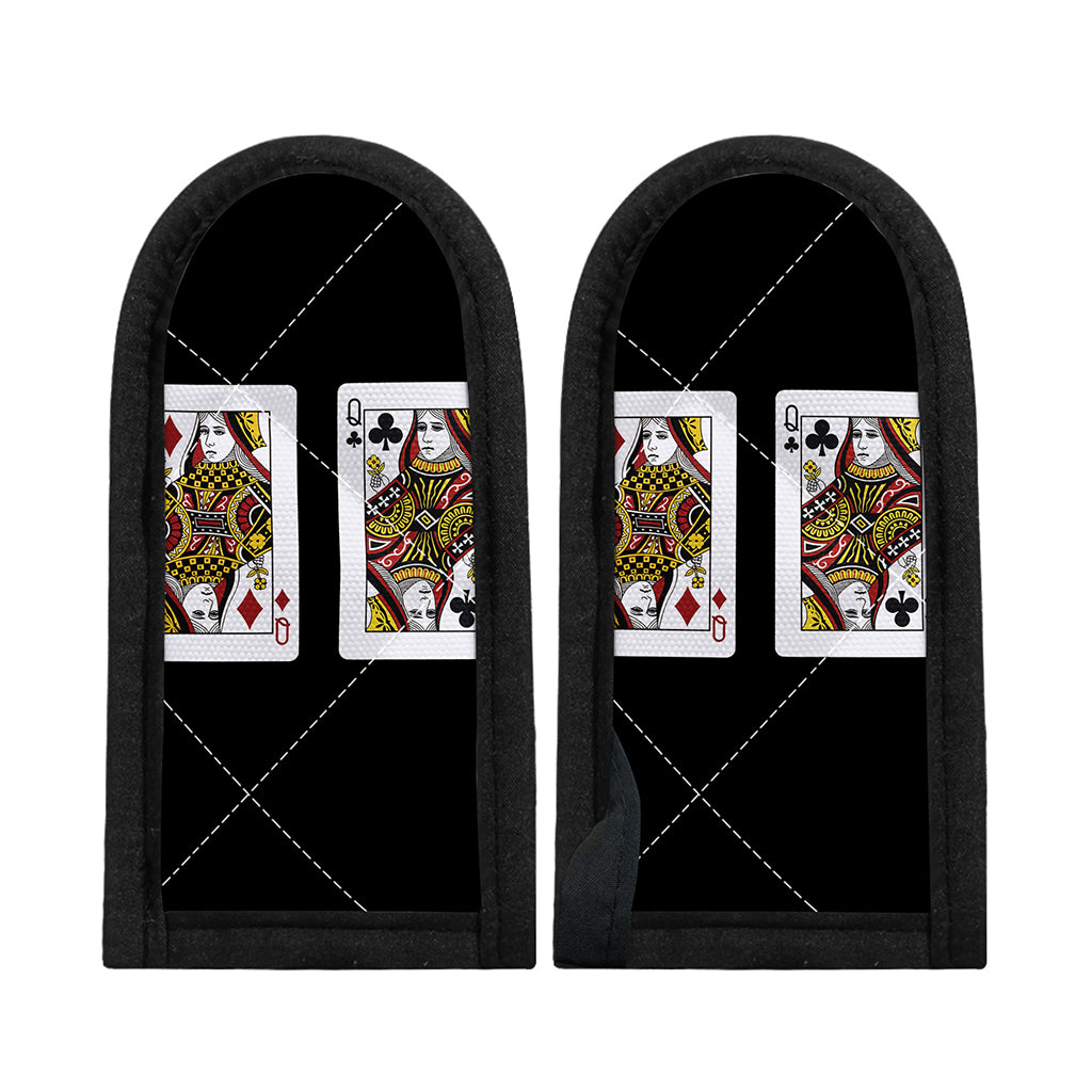 Four Queens Playing Cards Print Skillet Handle Cover