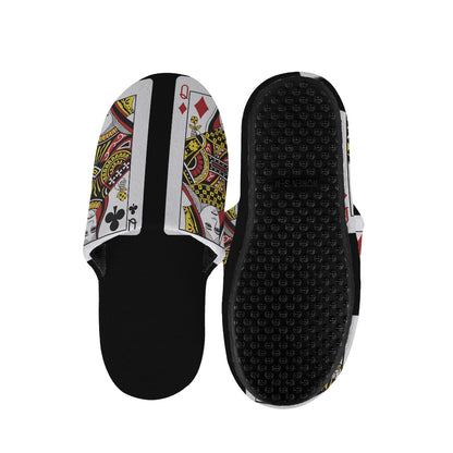 Four Queens Playing Cards Print Slippers