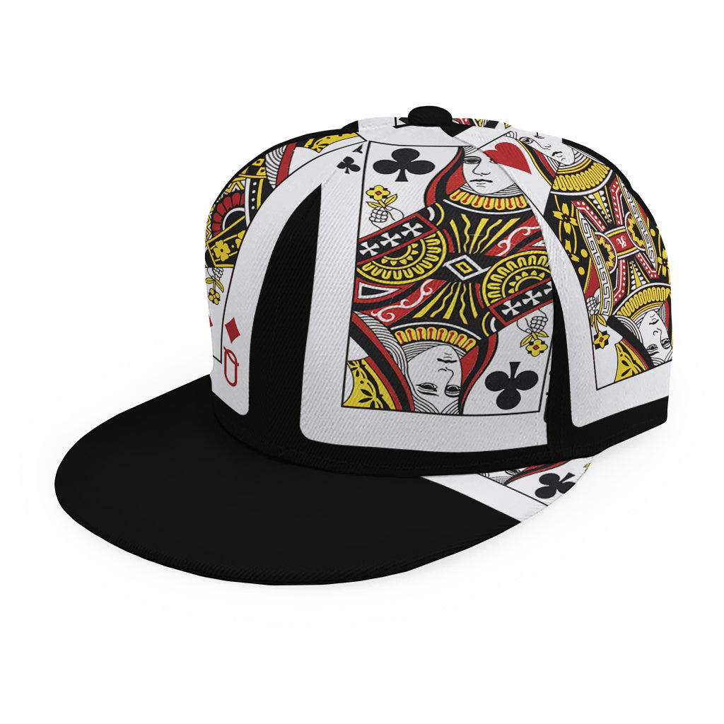 Four Queens Playing Cards Print Snapback Cap