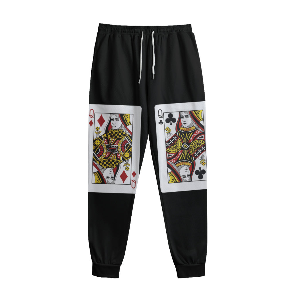 Four Queens Playing Cards Print Sweatpants