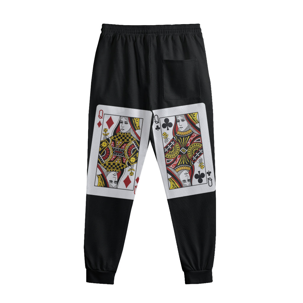Four Queens Playing Cards Print Sweatpants