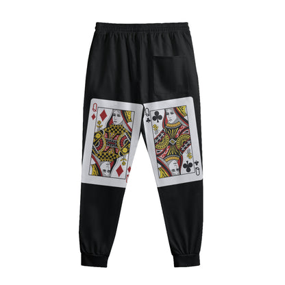 Four Queens Playing Cards Print Sweatpants