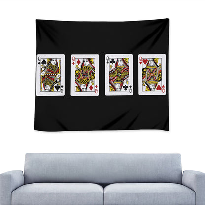 Four Queens Playing Cards Print Tapestry