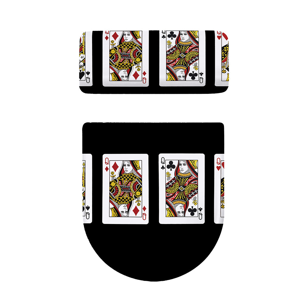 Four Queens Playing Cards Print Toilet Lid And Tank Cover Set
