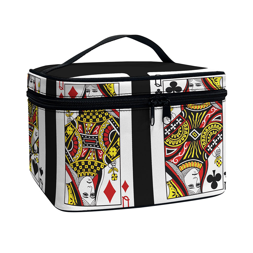 Four Queens Playing Cards Print Travel Makeup Bag