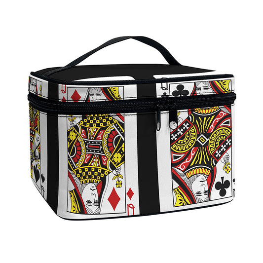 Four Queens Playing Cards Print Travel Makeup Bag
