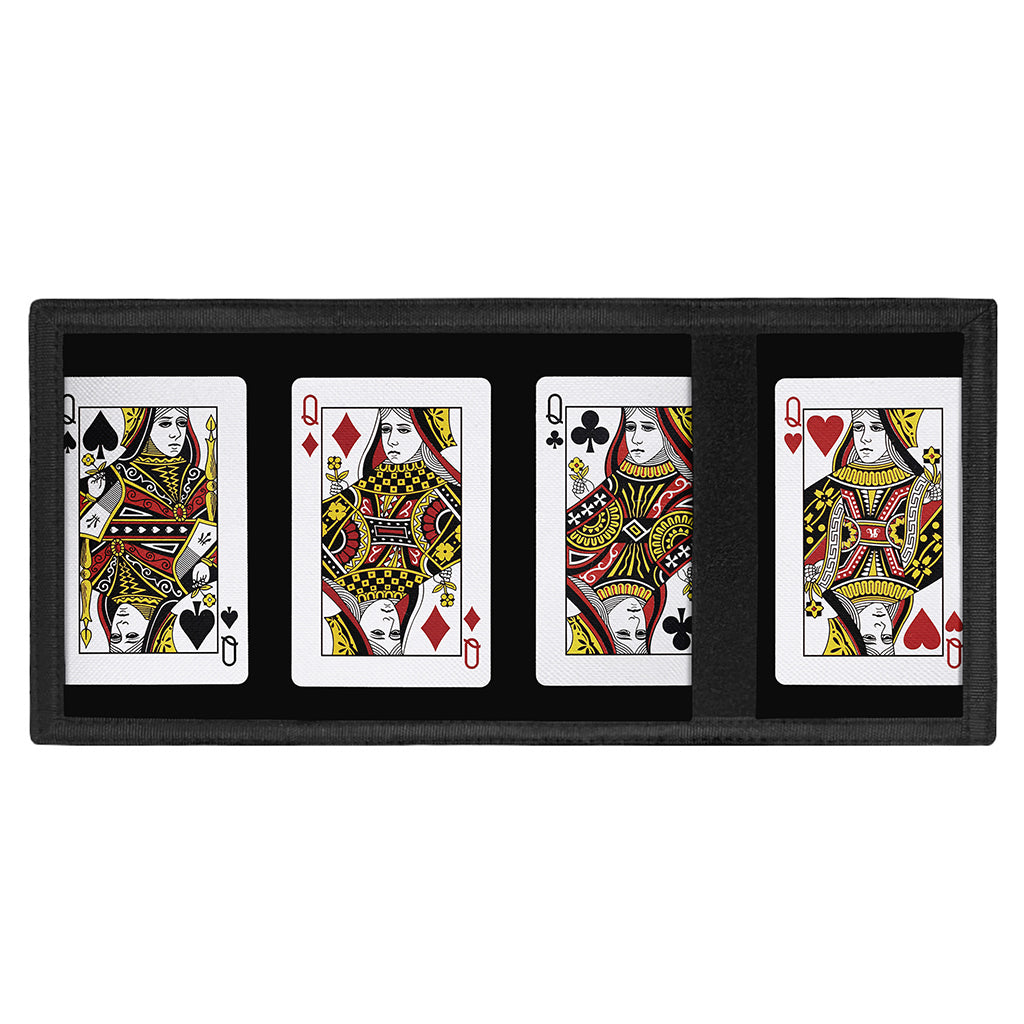 Four Queens Playing Cards Print Trifold Wallet