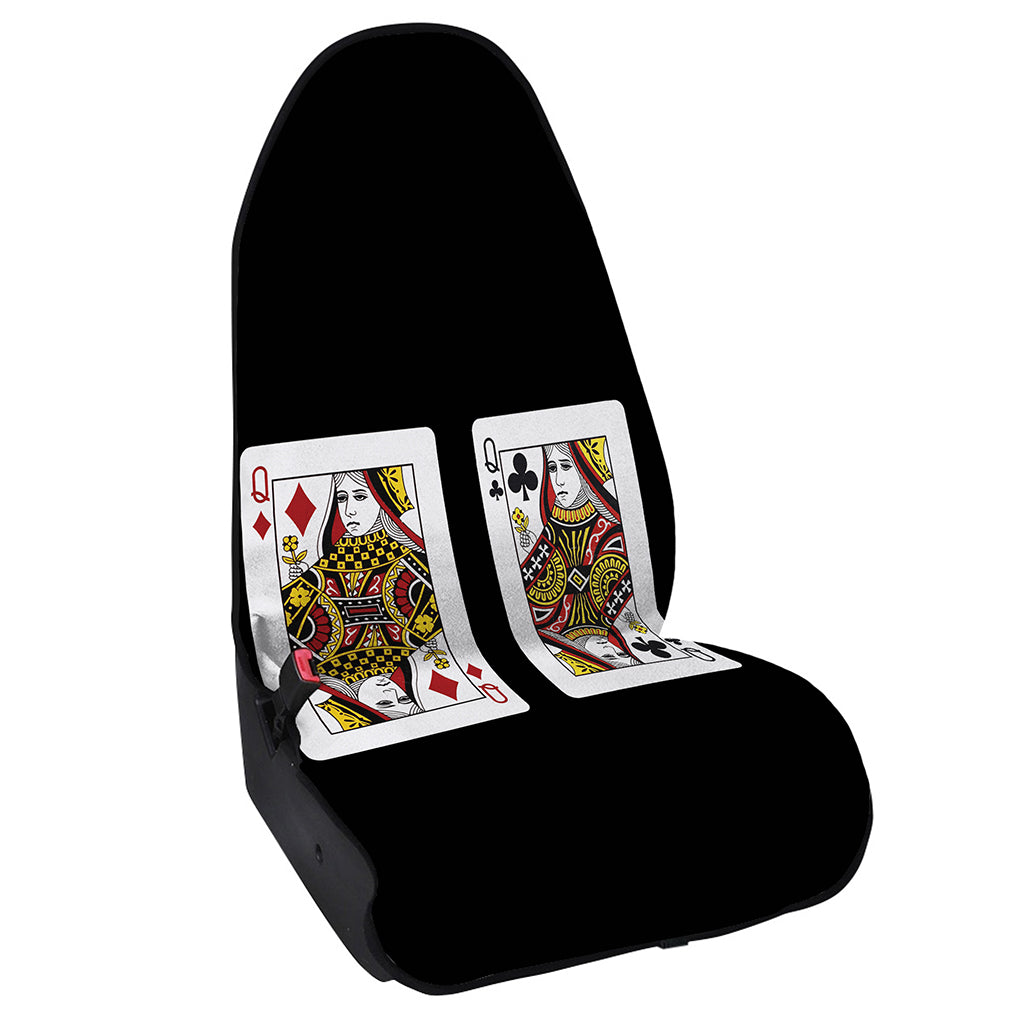 Four Queens Playing Cards Print Waterproof Car Seat Cover