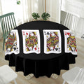 Four Queens Playing Cards Print Waterproof Round Tablecloth