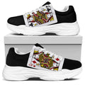 Four Queens Playing Cards Print White Chunky Shoes