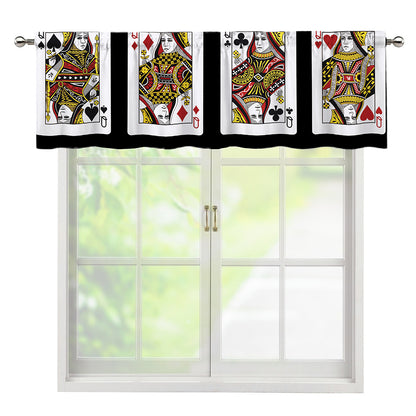 Four Queens Playing Cards Print Window Valance
