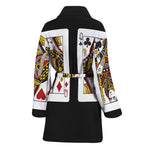 Four Queens Playing Cards Print Women's Bathrobe