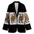 Four Queens Playing Cards Print Women's Blazer