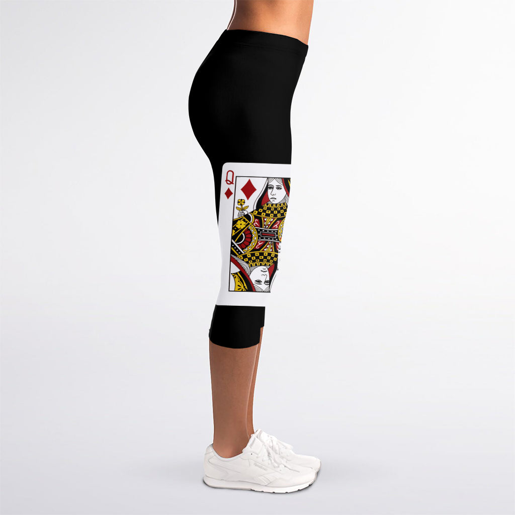 Four Queens Playing Cards Print Women's Capri Leggings