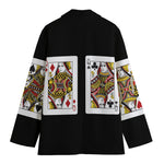 Four Queens Playing Cards Print Women's Cotton Blazer