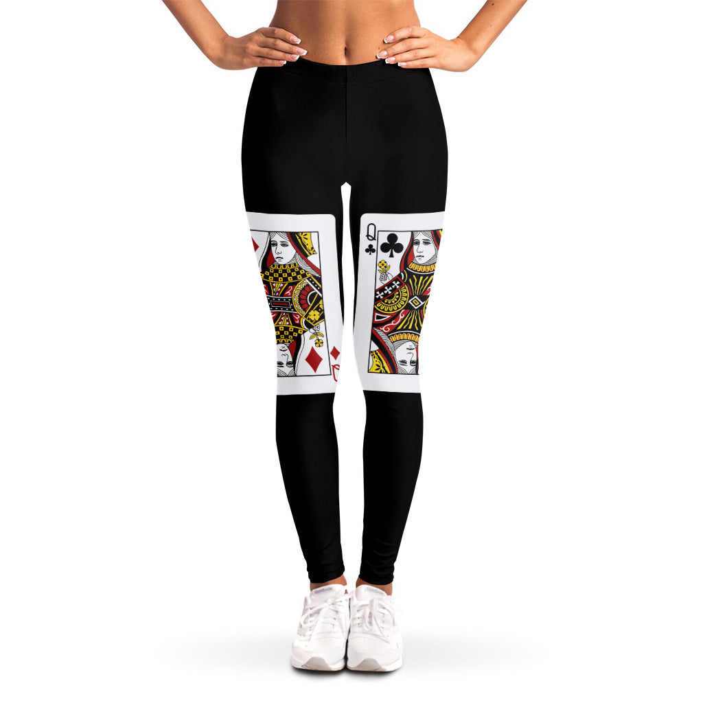Four Queens Playing Cards Print Women's Leggings