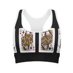 Four Queens Playing Cards Print Women's Sports Bra