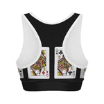 Four Queens Playing Cards Print Women's Sports Bra