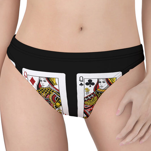 Four Queens Playing Cards Print Women's Thong