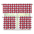 Fourth of July American Plaid Print 3 Piece Kitchen Curtains