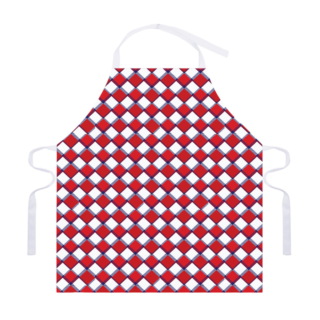 Fourth of July American Plaid Print Adjustable Apron