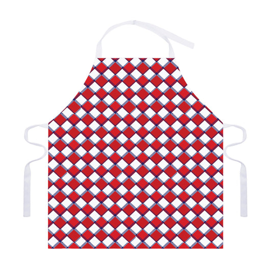 Fourth of July American Plaid Print Adjustable Apron