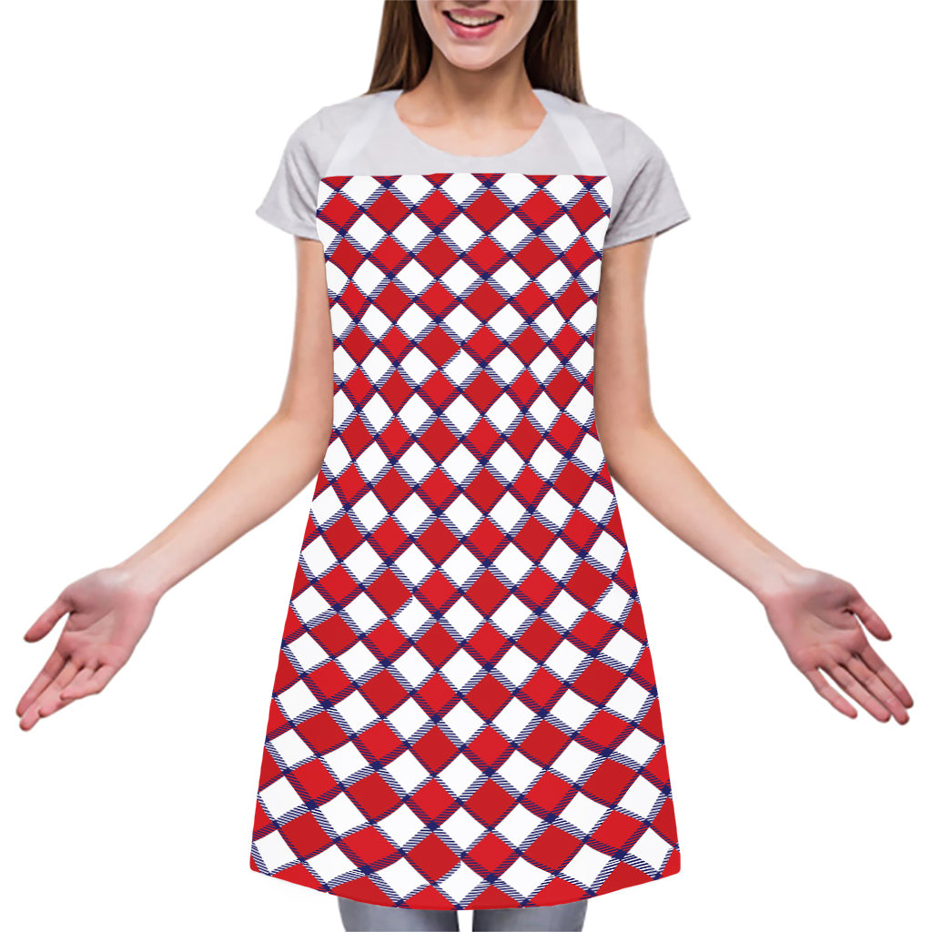 Fourth of July American Plaid Print Adjustable Apron