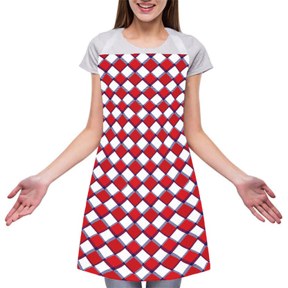 Fourth of July American Plaid Print Adjustable Apron
