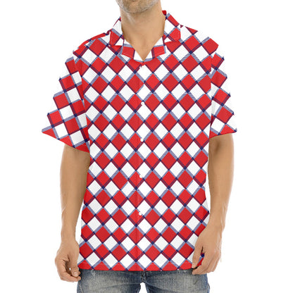 Fourth of July American Plaid Print Aloha Shirt