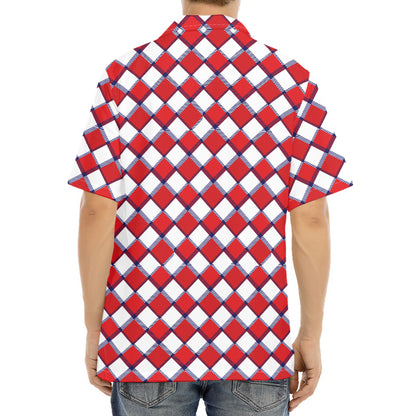 Fourth of July American Plaid Print Aloha Shirt