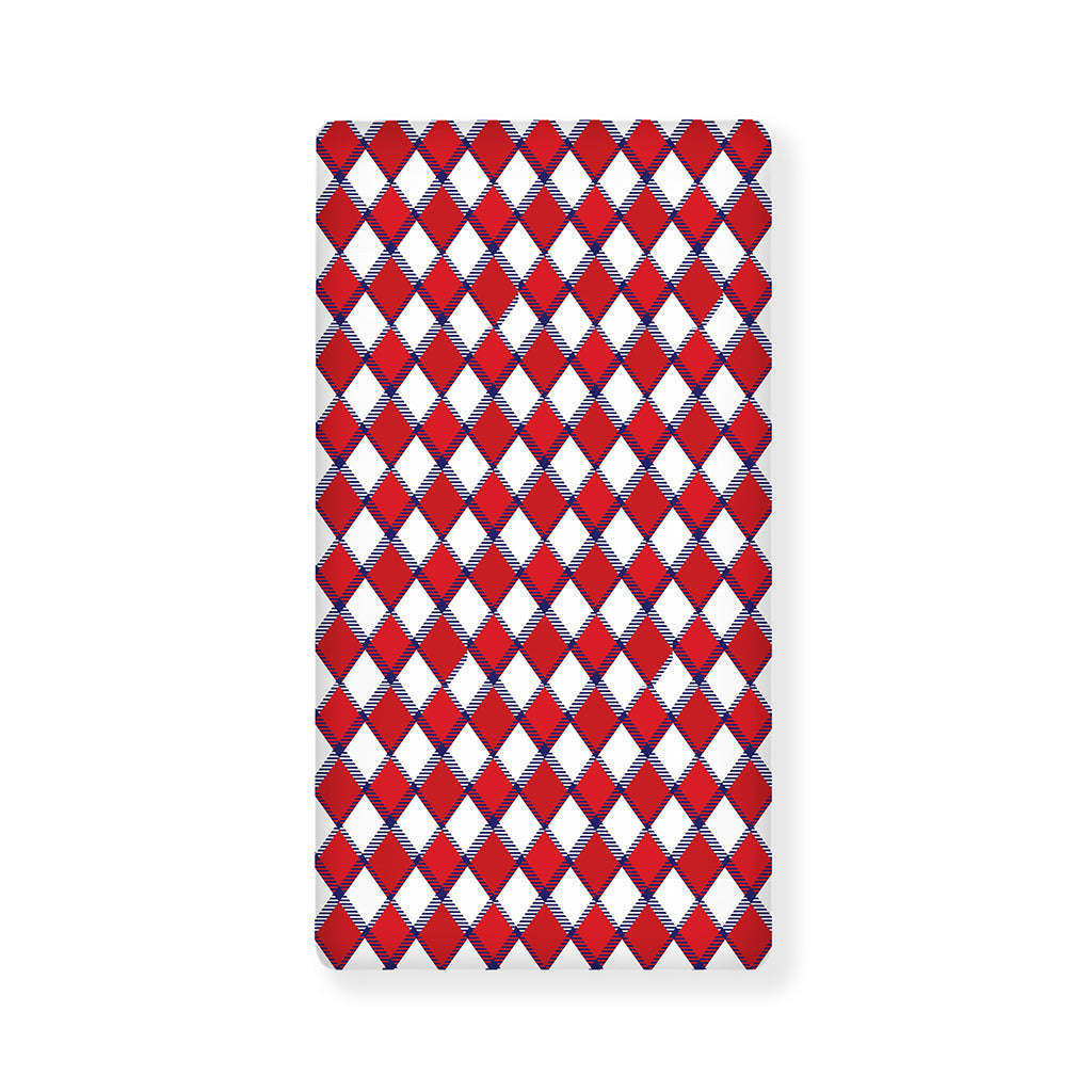 Fourth of July American Plaid Print Baby Crib Sheet