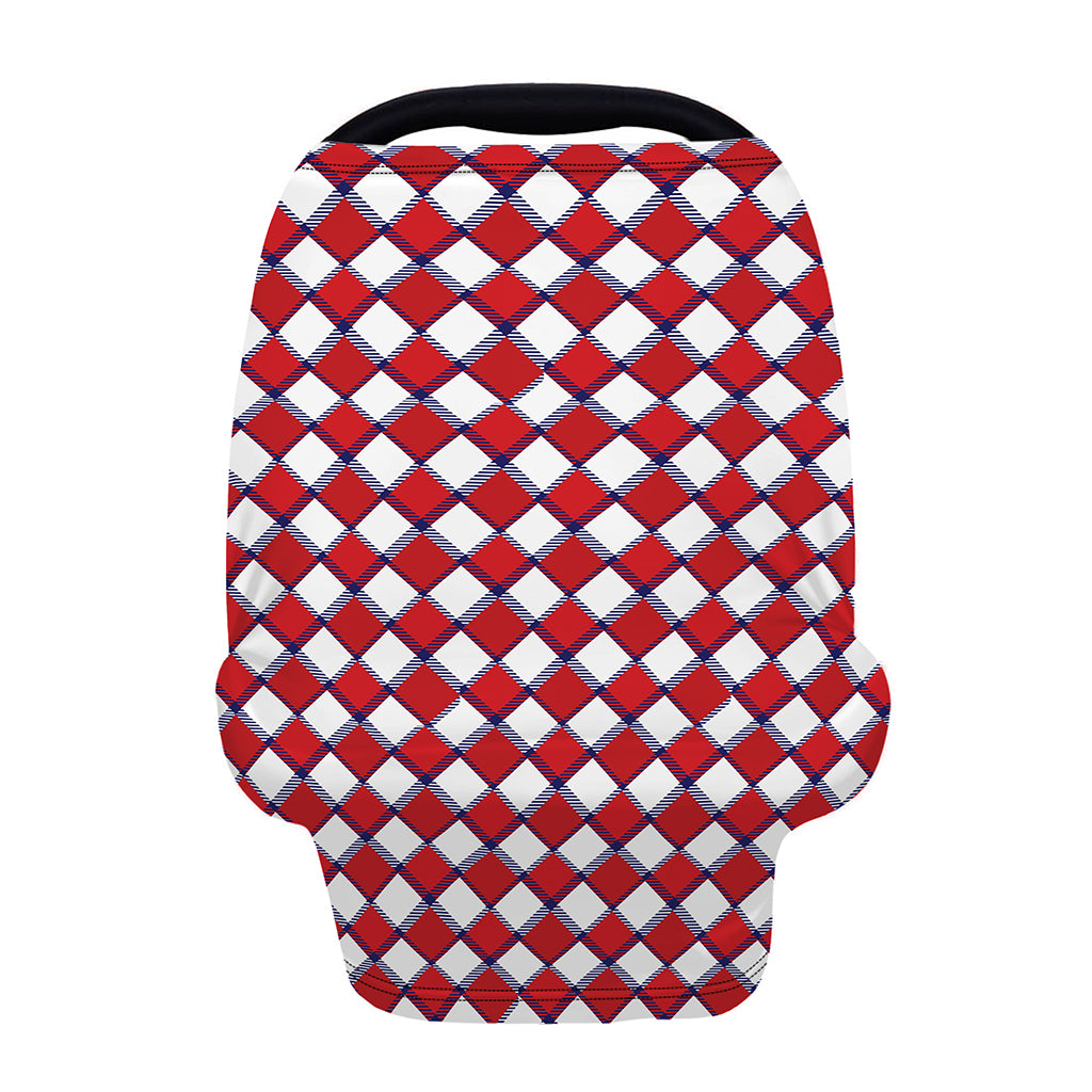 Fourth of July American Plaid Print Baby Seat Cover