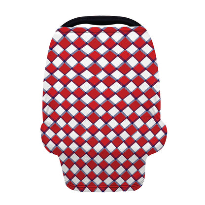 Fourth of July American Plaid Print Baby Seat Cover