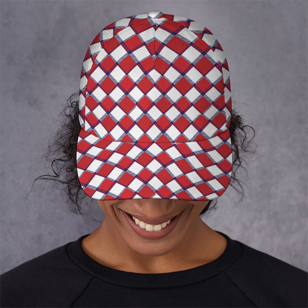 Fourth of July American Plaid Print Baseball Cap
