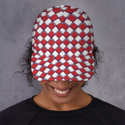 Fourth of July American Plaid Print Baseball Cap