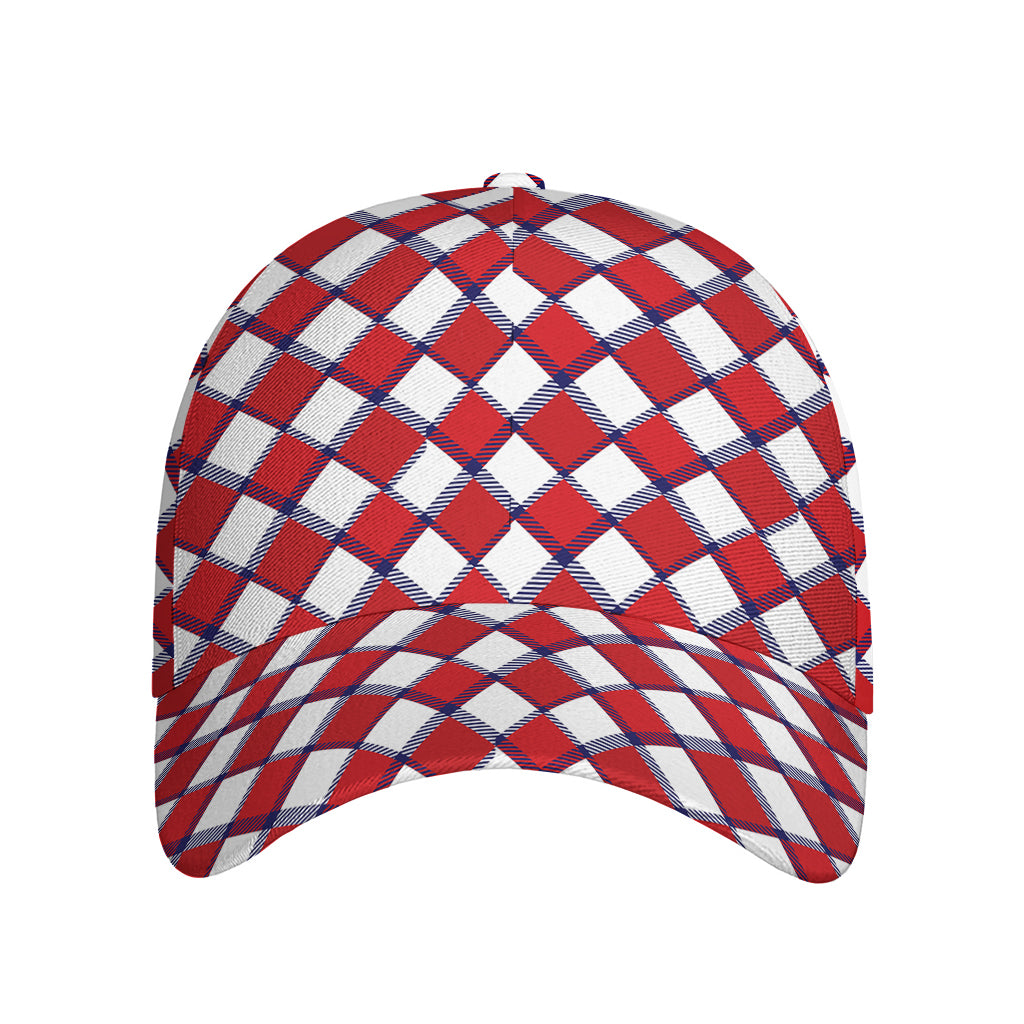 Fourth of July American Plaid Print Baseball Cap